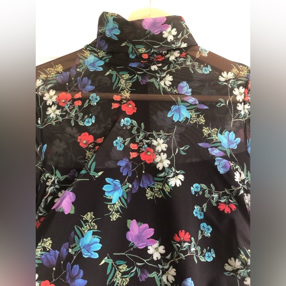 NEW!!! Alice + Olivia Delora Floral Long Sleeve Ruched Turtleneck Dress - Picture 7 of 14